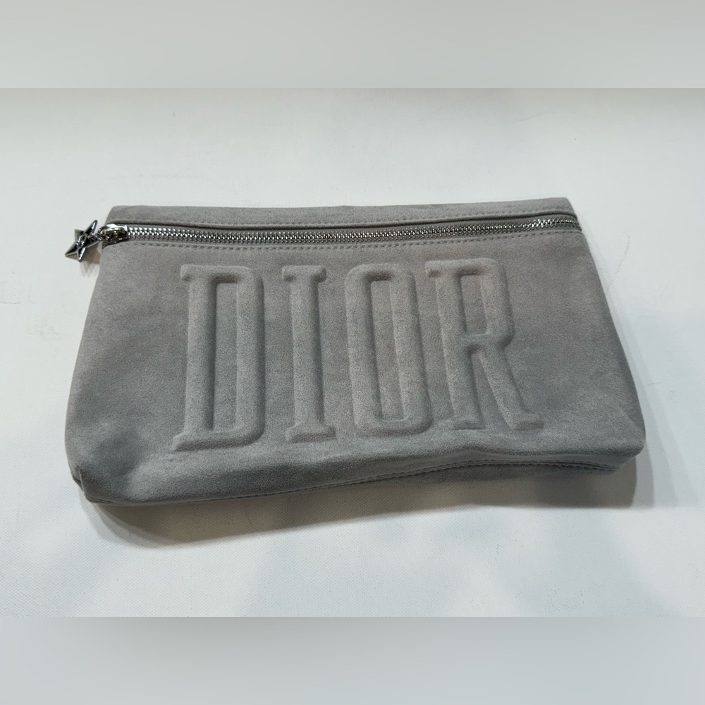 Dior Gray Suede Pouch